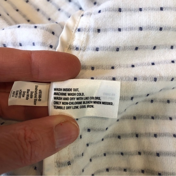 Gap Academy Blazer white blue striped double lawn cotton 10 - Picture 9 of 13